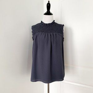 Ann Taylor Smocked Gingham Top